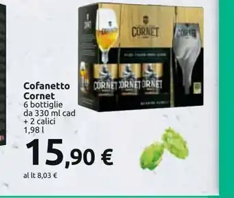 Cofanetto corent 6 bottiglie da 330 ml cad + 2 calici