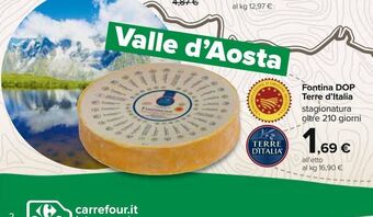Carrefour Iper Fontina dop terre d'italia offerta