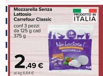 Carrefour Iper Mozzarella senza lattosio carrefour classic offerta