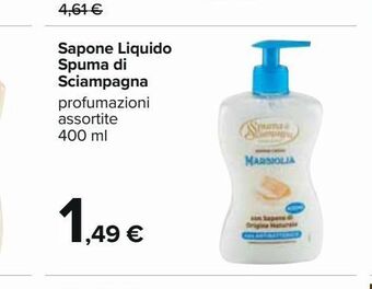 Sapone liquido spuma di sciampagna