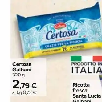 Formaggio certosa galbani