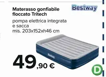 Carrefour Iper Materasso gonfiabile floccato tritech bestway offerta