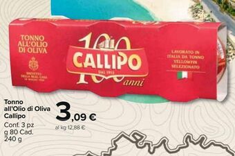 Carrefour Market Tonno all'olio di oliva callipo offerta