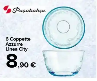 Carrefour Market 6 coppette azzurre linea city offerta