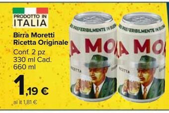Carrefour Market Birra moretti ricetta originale offerta
