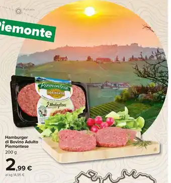 Hamburger di bovino adulto piemontese