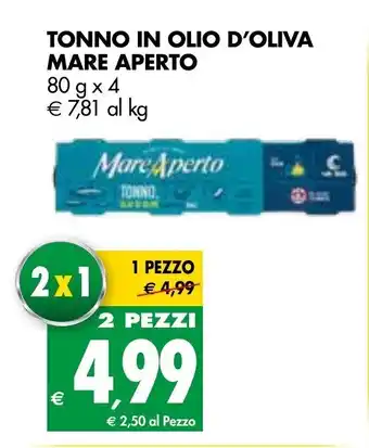 Tigros Mare Aperto Tonno in Olio D'Oliva 80 g x 4 offerta