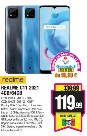 Wellcome Realme C11 2021 4GB/64GB offerta
