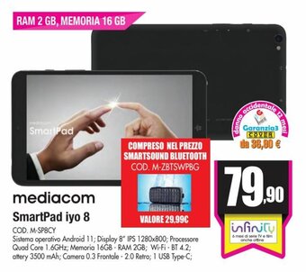 Wellcome Mediacom SmartPad iyo 8 offerta