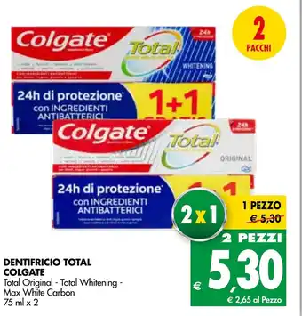 Tigros Colgate Dentifricio Total 75 ml x 2 offerta