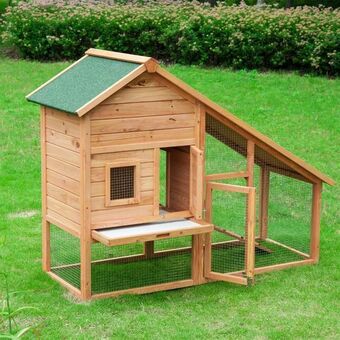 Conigliera da esterno gabbia casetta per conigli in legno 146x63x120cm