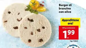 Lidl Burger di branzino con olive 180 g offerta