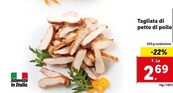 Lidl Tagliata di petto di pollo 350 g offerta