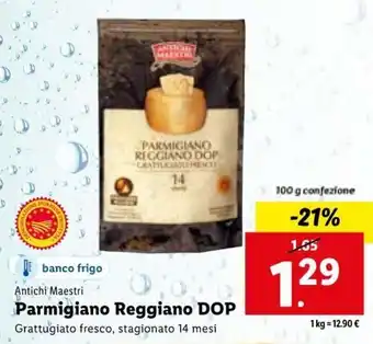Lidl Antichi Maestri Parmigiano Reggiano DOP Grattugiato fresco, stagionato 14 mesi 100 g offerta
