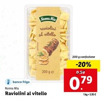 Lidl Nonna Mia Raviolini al vitello 200 g offerta