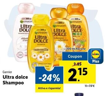 Lidl Garnier Ultra dolce Shampoo 300 ml offerta