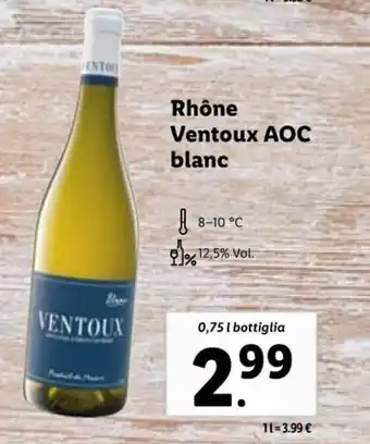 Rhône Ventoux AOC blanc 0,75 L
