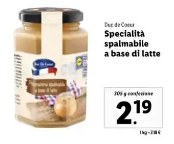Duc de Coeur Specialità spalmabile a base di latte 305 g