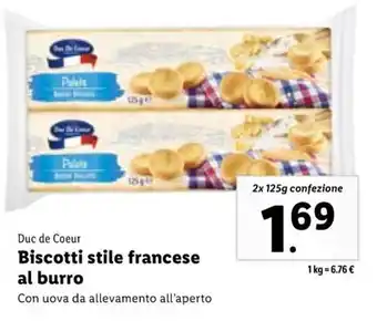 Lidl Duc de Coeur Biscotti stile francese al burro 2x 125g offerta