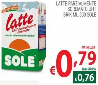 Sole Latte Parzialmente scremato uht brik 500 ml