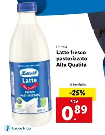 Lidl Latteria Latte fresco pastorizzato Alta Qualità 1 l offerta