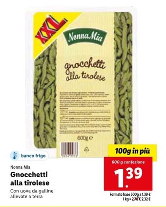Lidl Nonna Mia Gnocchetti alla tirolese 600 g offerta