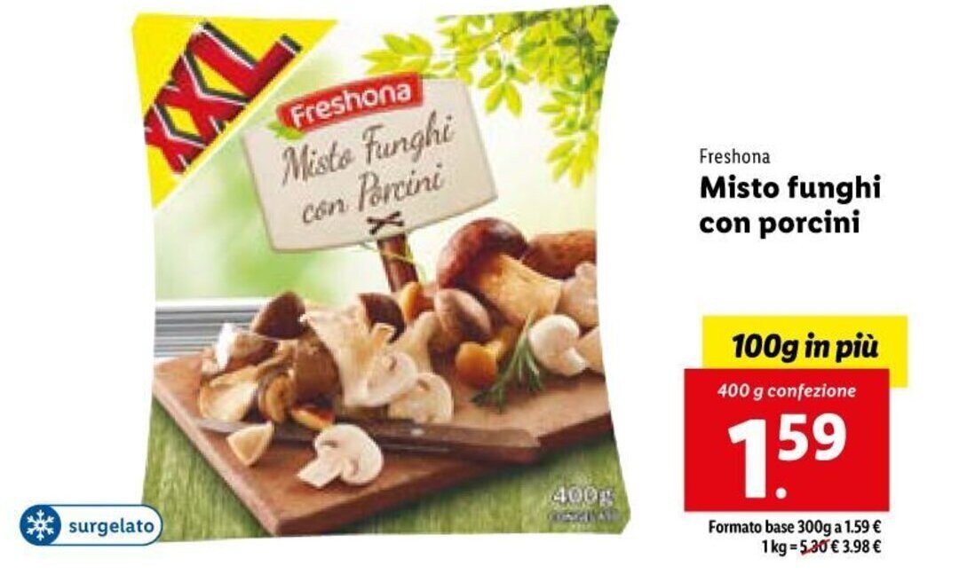 Freshona Misto funghi con porcini 400 g offerta di Lidl