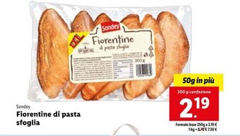 Lidl Sondey Fiorentine di pasta sfoglia 300 g offerta
