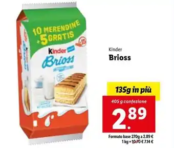 Lidl Kinder Brioss 405 g offerta