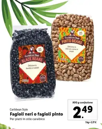 Lidl Caribbean Style Fagioli neri o fagioli pinto 900 g offerta