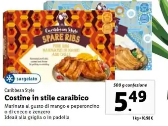 Lidl Caribbean Style Costine in stile caraibico 500 g offerta