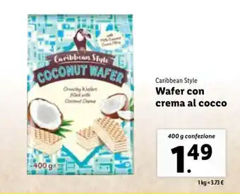 Lidl Caribbean Style Wafer con crema al cocco 400 g offerta