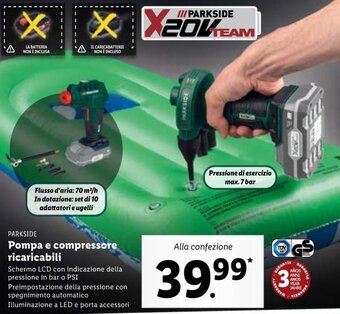 Lidl Parkside Pompa e compressore ricaricabili offerta