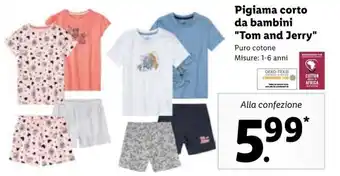 Lidl Pigiama corto da bambini "Tom and Jerry" 1-6 anni offerta
