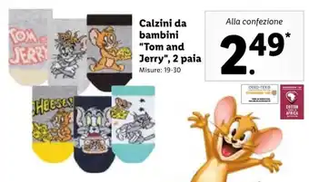 Lidl Calzini da bambini "Tom and Jerry", 2 paia Misure: 19-30 offerta