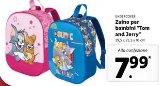 Lidl Undercover Zaino per bambini "Tom and Jerry" 29,5 x 23,5 x 10 cm offerta