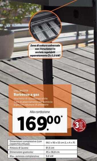 Lidl Grillmeister Barbecue a gas offerta