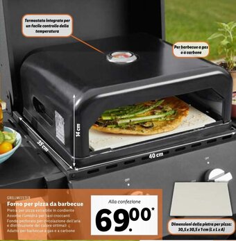 Lidl Grillmeister Forno per pizza da barbecue offerta