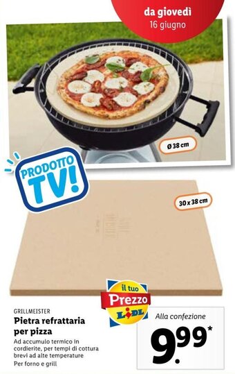 Lidl Grillmeister Pietra refrattaria per pizza offerta