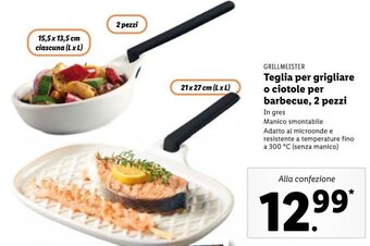 Lidl Grillmeister Teglia per grigliare o ciotole per barbecue, 2 pezzi offerta