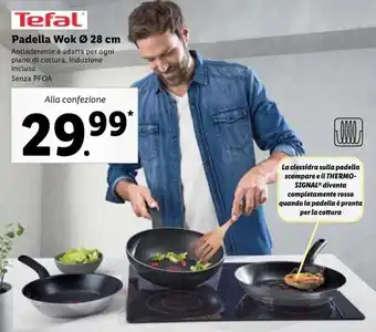 Lidl Tefal Padella Wok Ø 28 cm offerta