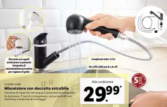 Lidl Livarno Home Miscelatore con doccetta estraibile offerta