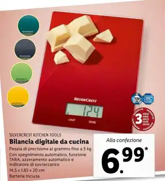 Lidl Silvercrest Kitchen Tools Bilancia digitale da cucina 14,5 x 1,65 x 20 cm offerta