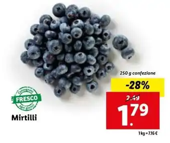 Lidl Mirtilli 250 g offerta