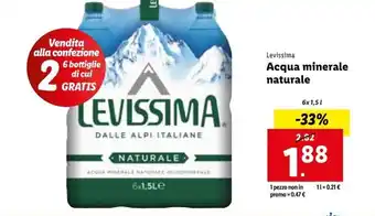 Lidl Levissima Acqua minerale naturale 6x 1,5 l offerta