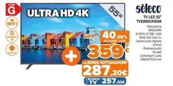 Expert Seleco Tv Led 55" TV20550UHDA9 offerta
