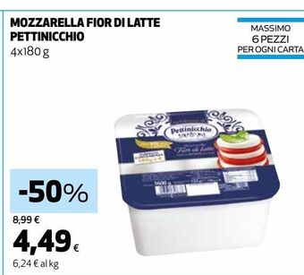 Ipercoop Mozzarella fior di latte pettinicchio offerta
