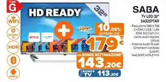 Expert Saba TV Led 32" SA32S77A11 offerta