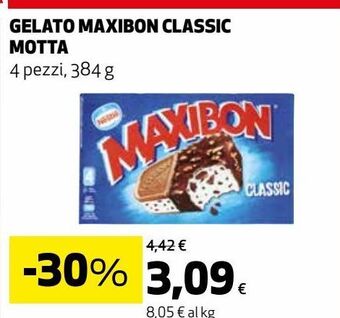 Ipercoop Gelato maxibon classic motta offerta