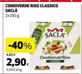 Ipercoop Condiverde riso classico saclà offerta
